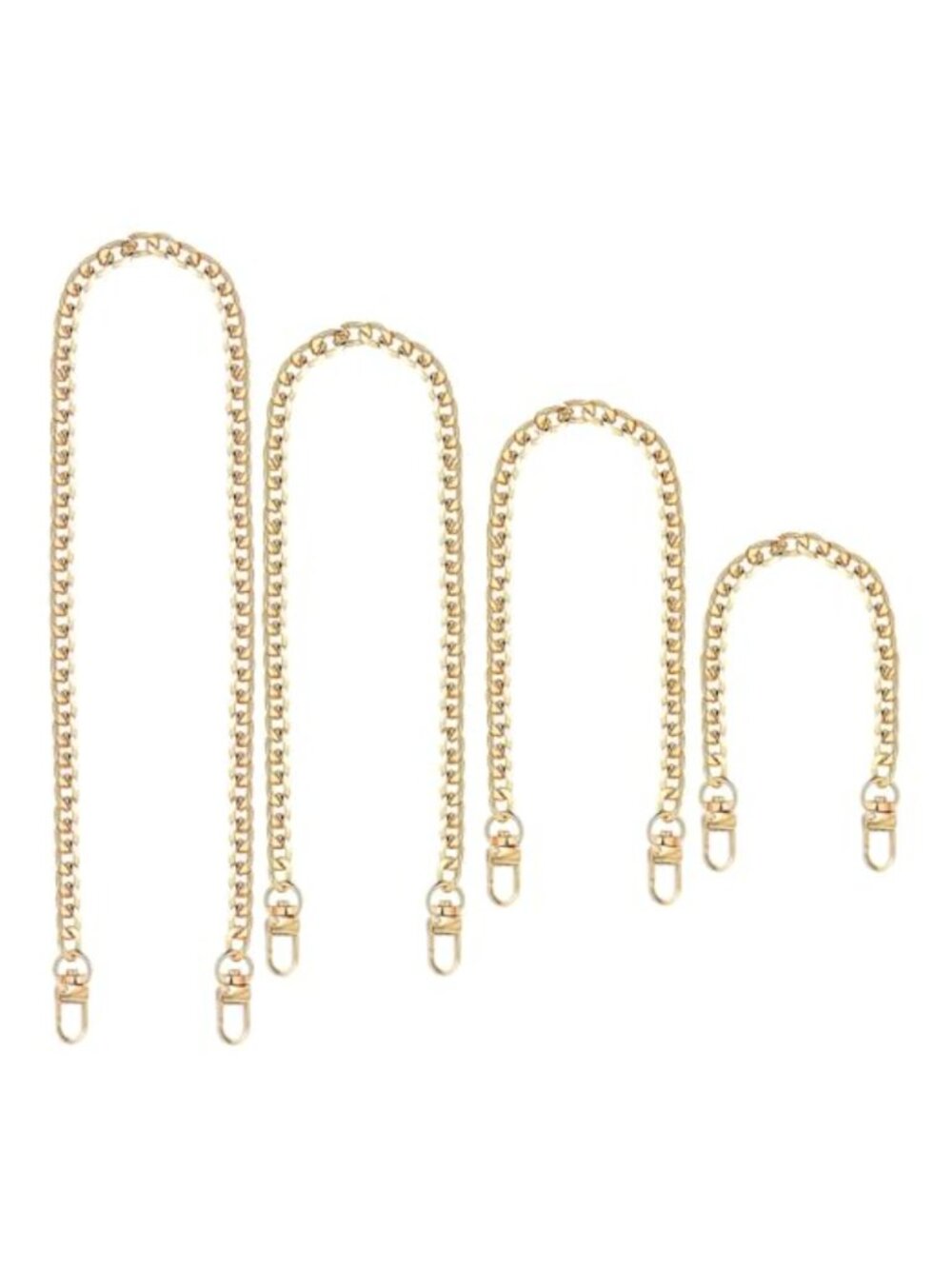 Gold Metal Purse Chain Strap Removable Bag Chain with Metal Buckles